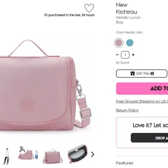 reduced brand new New Kichirou  Metallic rose gold pink Lunch Bag - Picture 11 of 11